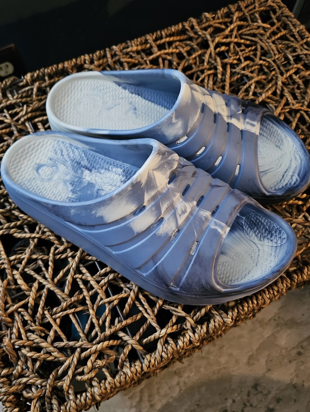 OKA Blue Tie-Dye Recovery Slides